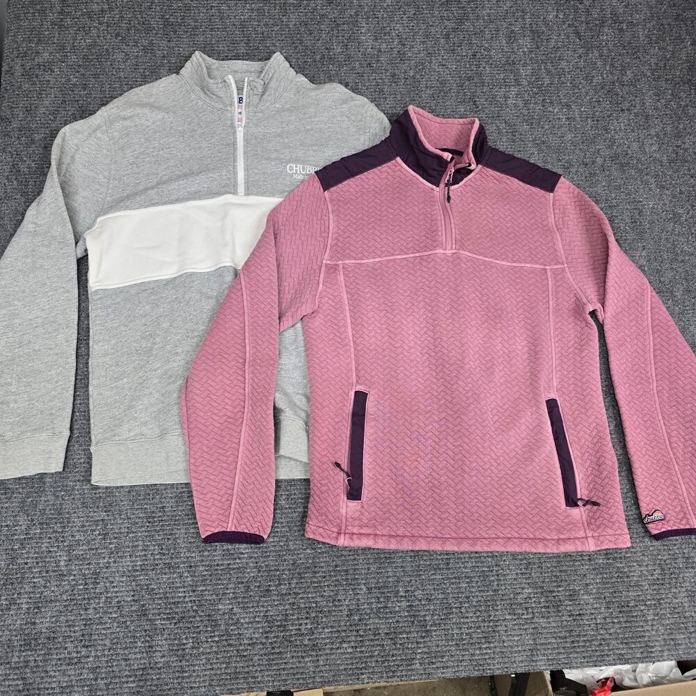 Chubbies Quarter Zip Pullover Lot 2 Mens Large USA Sample Fleece Sweatshirt